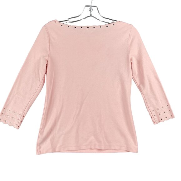 Talbots Top Womens P/S Eyelet Embroidery Office Capsule Everyday Minimal Staple - Picture 5 of 9